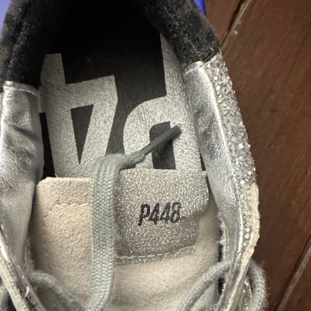 Silver Glitter Women's Sneakers - Picture 2 of 6